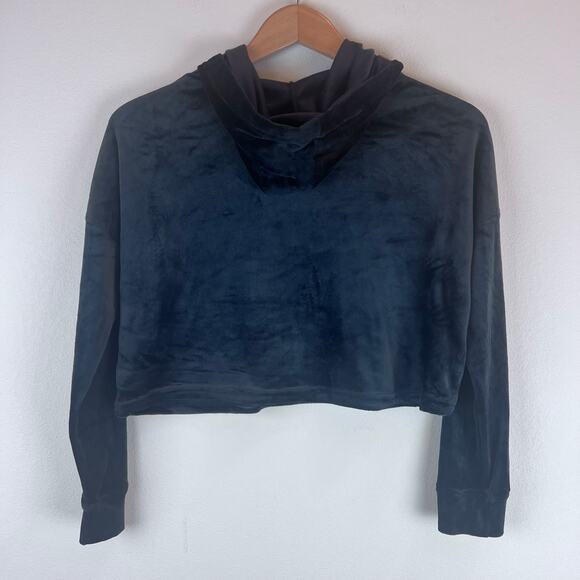 Juicy Couture Two Piece Set Hoodie Top Pants Velour Velvet Black Crystal Soft S - Picture 2 of 12